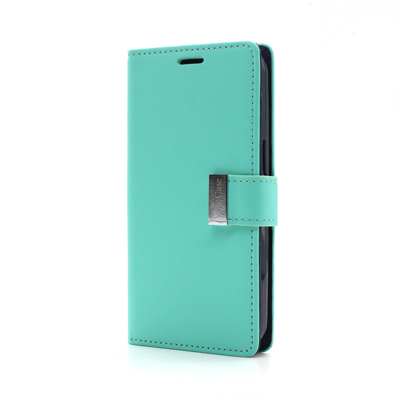 Wisecase iPhone 15 Pocket Diary Wallet Cyan