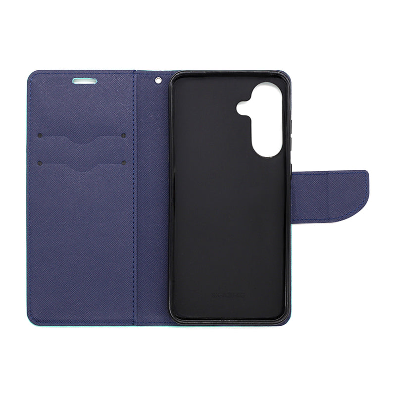 Wisecase Samsung Galaxy A36 MERC Wallet - Cyan+Dark Blue