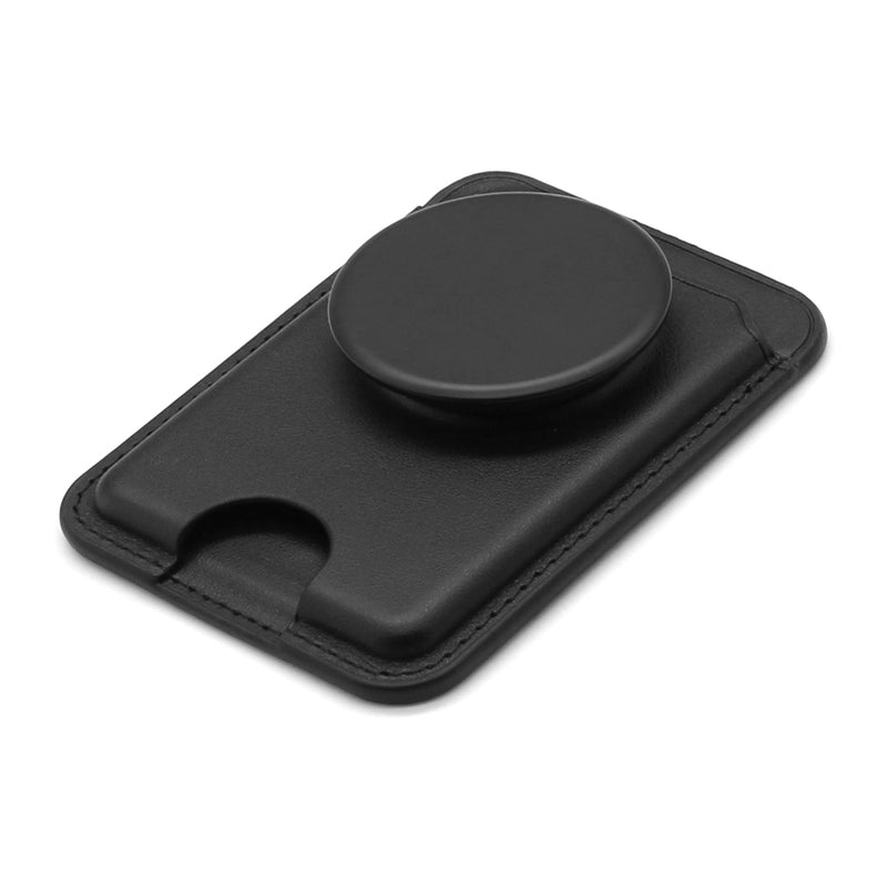 Popsnap PU Card Wallet Magsafe With Air Socket Stand Black