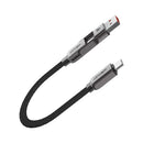 Acefast C13-05 USB-A/USB-C to USB-C Short Zinc Alloyconnectors Charging Data Cable (20cm) Black