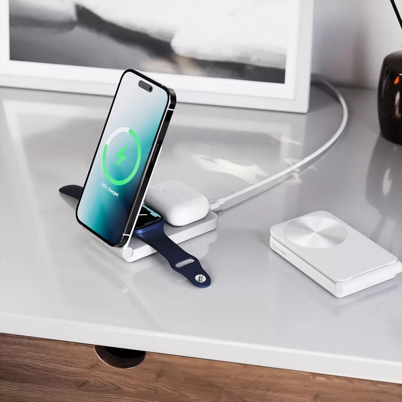 Alogic YOGA 3-in-1 Wireless Charging Stand White