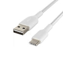Belkin Boost Charge Pro USB-A to C - Braided Cable - 1m Universally compatible - White Type C Connector