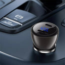 Acefast B10 metal car charger 60W (USB-C + USB-C) with digital display black