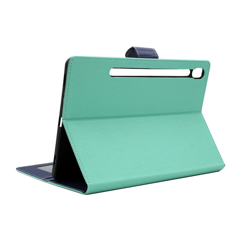 Wisecase Sam Galaxy Tab S10 Lite/S10FE MERC Folio Cyan+Dark Blue