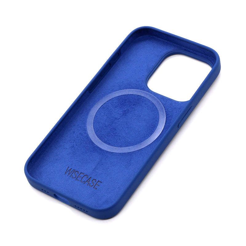 Wisecase iPhone 15 Pro Magsafe Silicone Case Deep Blue