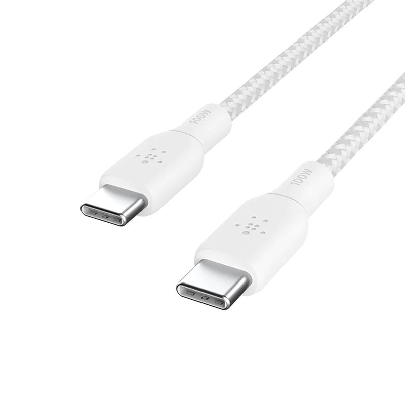 Belkin Boost Charge USB-C to USB-C Cable 100W Braided 2M White