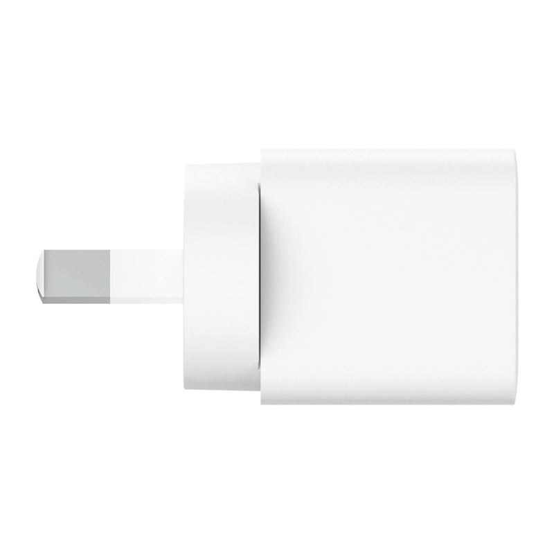 Belkin BoostCharge 25W Wall Charger & USB-C Cable With USB-C Output & 1m USB-C to USB-C Cable - White