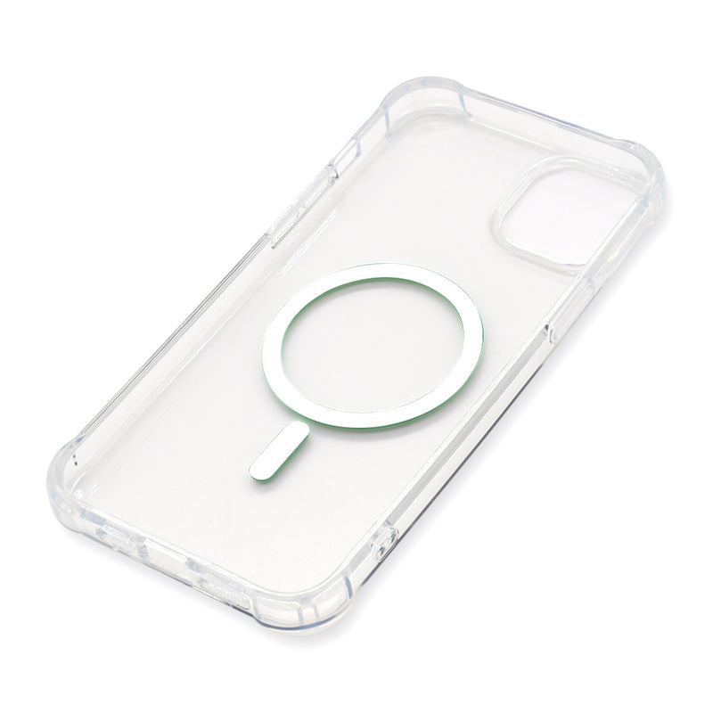 Wisecase iPhone 15 Plus Tough Gel Magsafe Clear+Green