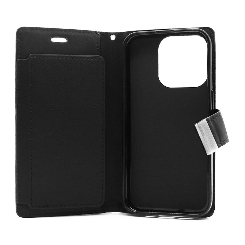 Wisecase iPhone 15 Pro Pocket Diary Wallet Black