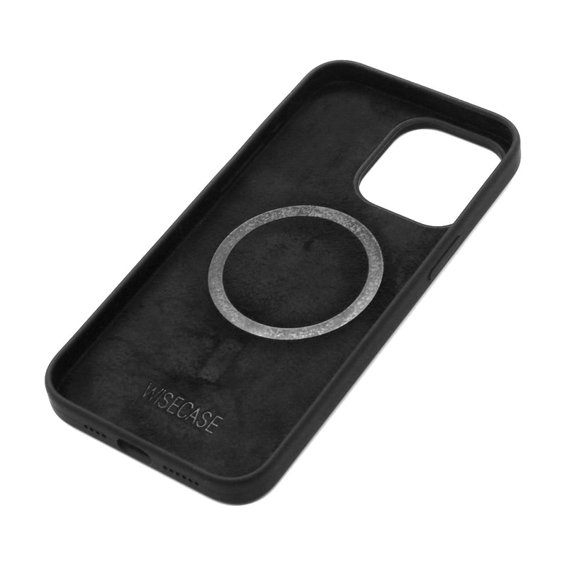 Wisecase iPhone 15 Pro Max Magsafe Silicone Case Black