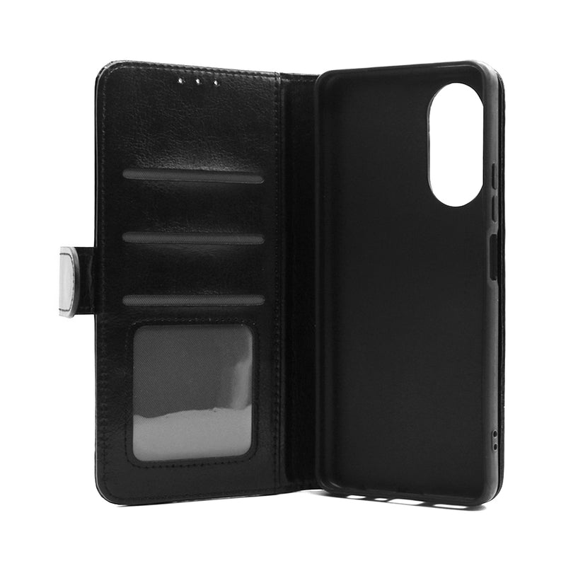 Wisecase OPPO A78 4G Wallet PU Case Black