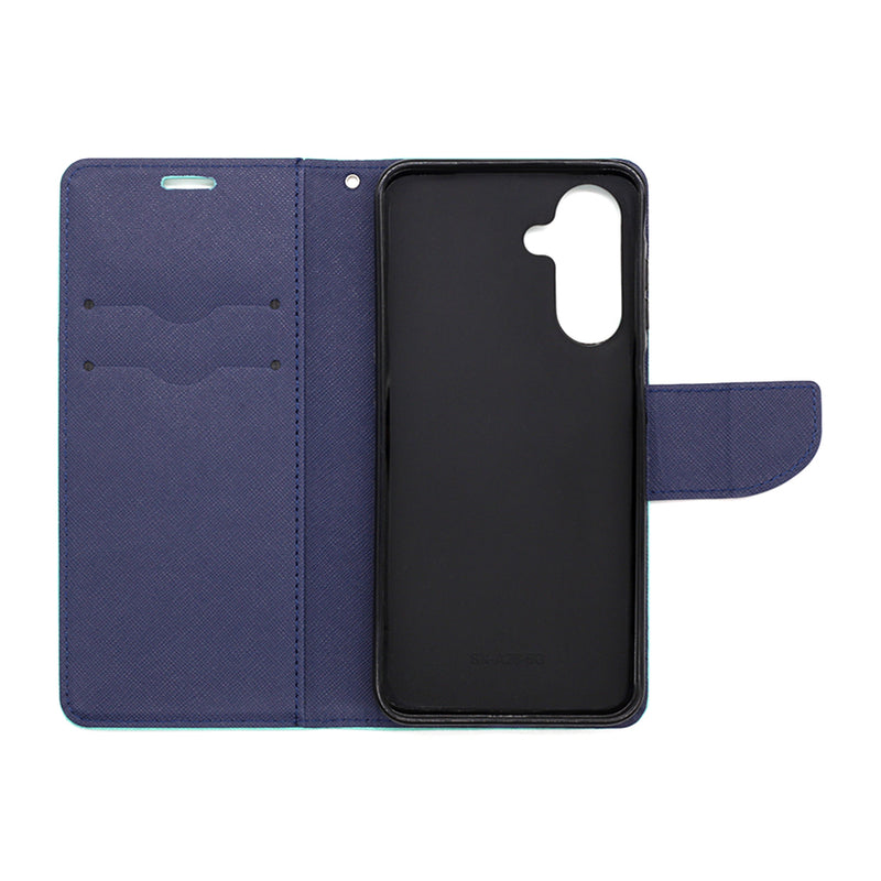 Wisecase Samsung Galaxy A26 MERC Wallet - Cyan+Dark Blue