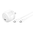 Belkin BoostCharge Compact USB-C® Wall Charger 30W +USB-C Cable with Lightning Connector White
