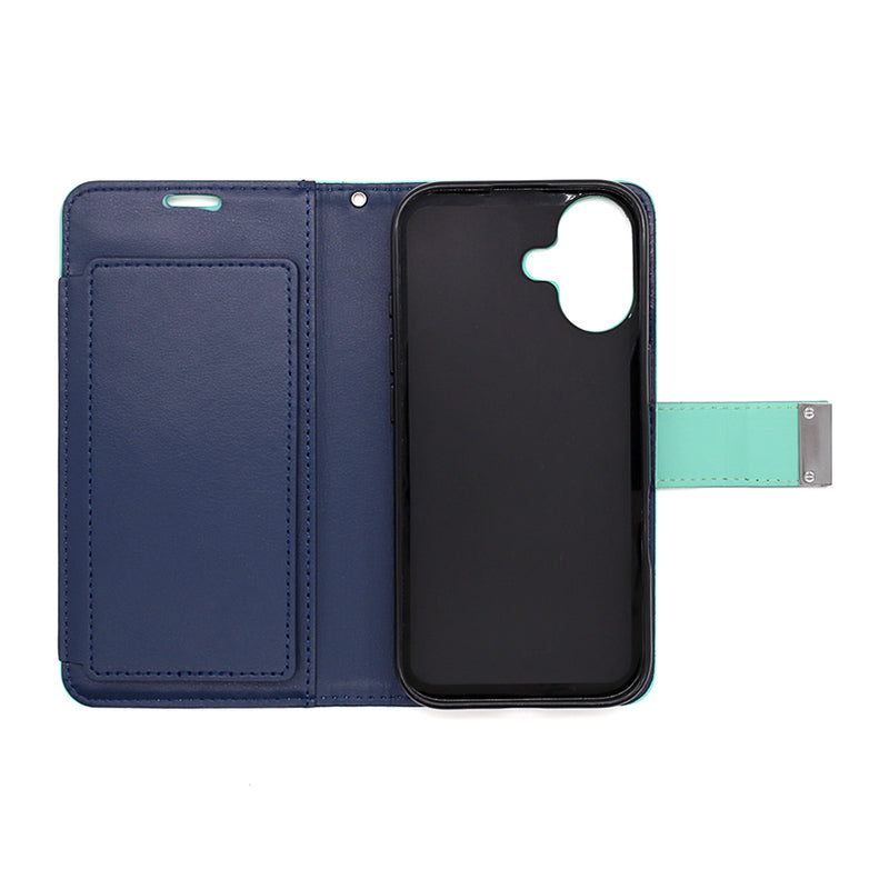 Wisecase iPhone 17 Pocket Diary Wallet Cyan