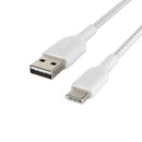 Belkin Boost Charge Pro USB-A to USB-C 2.0 - Braided PCR Cable - 2m - White