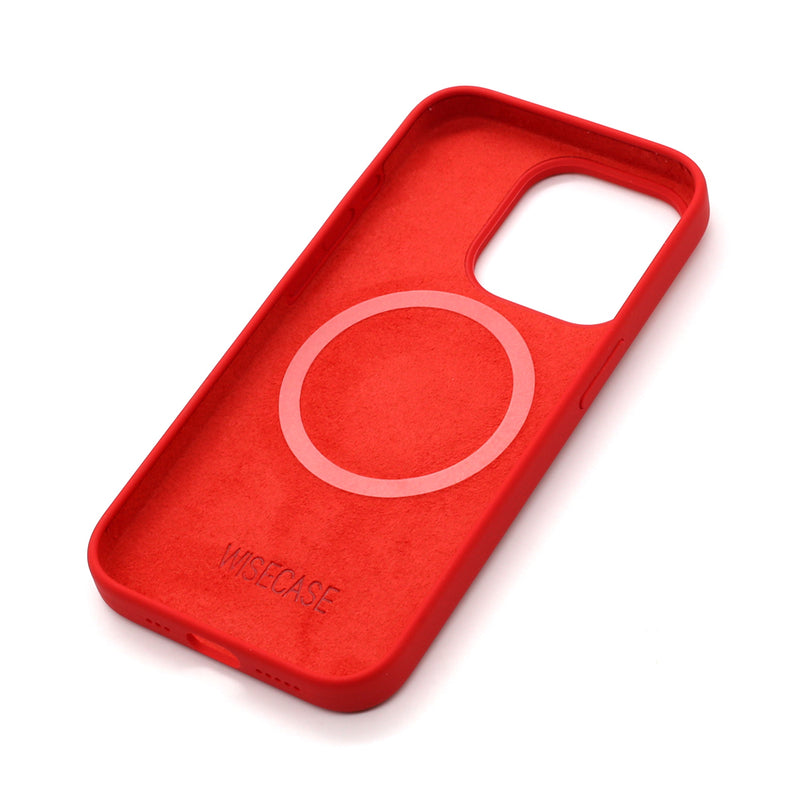 Wisecase iPhone 15 Pro Magsafe Silicone Case Red