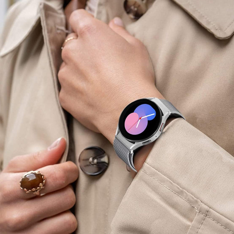 Machino MC-SM006 Mesh Stainless Steel Watch Strap for Galaxy Watch7 40/44mm Silver