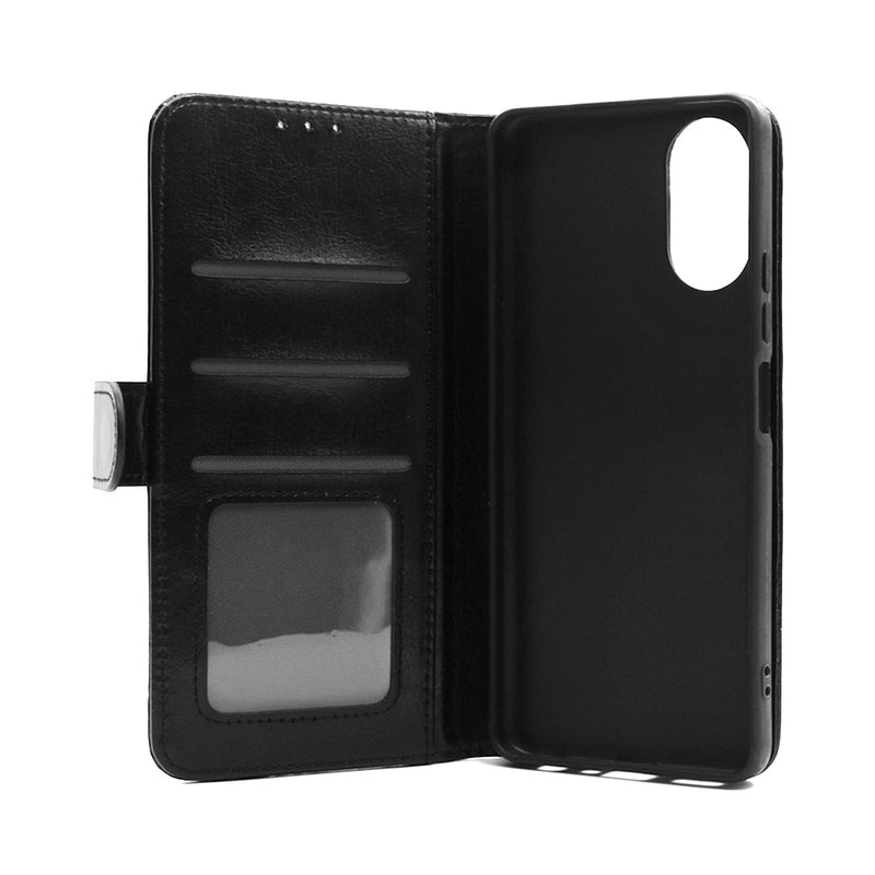 Wisecase OPPO A38 4G Wallet PU Case Black