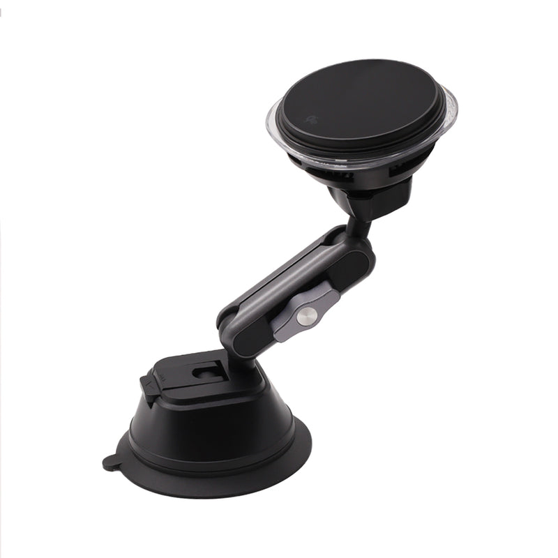 Wisecase WH03S-S40/S00 15W Qi2 MagSafe Car Phone Holder With Suction Mount & Adjustable Arm Black
