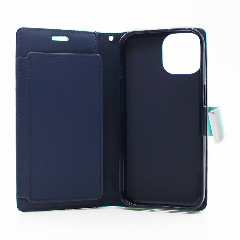 Wisecase iPhone 15 Pocket Diary Wallet Cyan