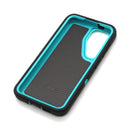 Wisecase Samsung Galaxy S24 Bulwark Pro Case Black+Cyan