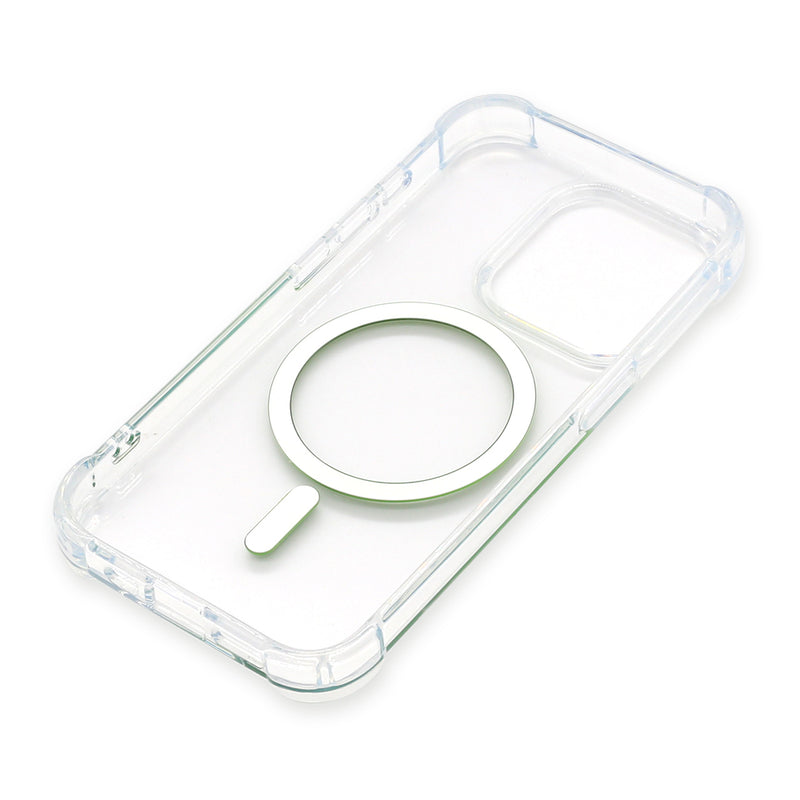 Wisecase iPhone 15 Pro Tough Gel Magsafe Clear+Green