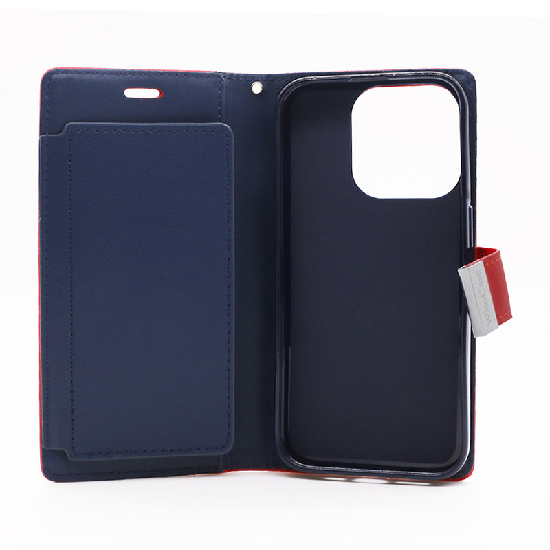 Wisecase iPhone 15 Pro Pocket Diary Wallet Red