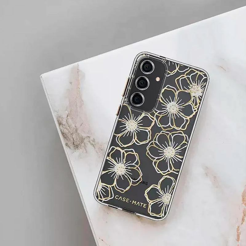 Case-Mate Floral Gems Case Antimicrobial/Recycled suits New Galaxy 2024 6.6 - S24+ Gold