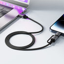 Acefast C20-01 USB-C to USB-C /Lightning Aluminum Alloy Connectors Charging Data Cable 1.2m Black