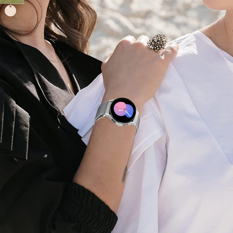 Machino MC-SM006 Mesh Stainless Steel Watch Strap for Galaxy Watch7 40/44mm Silver