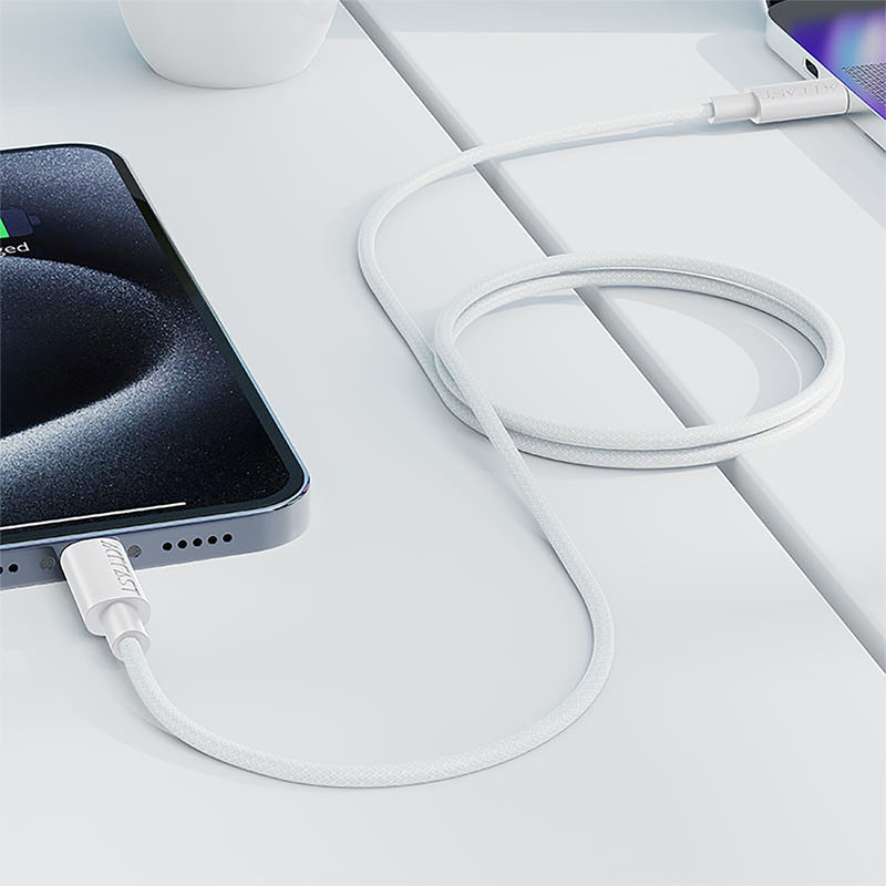 Acefast C18-03 USB-C to USB-C Braid Charging Data Cable White