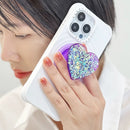 Popsnap Magnetic Phone Grip&Stand Iridescent Confetti Dreamy Heart Purple