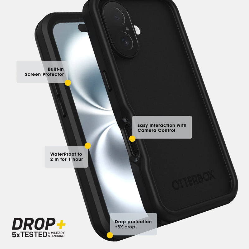 OtterBox Fre MagSafe Case For iPhone 16 Pro - Black