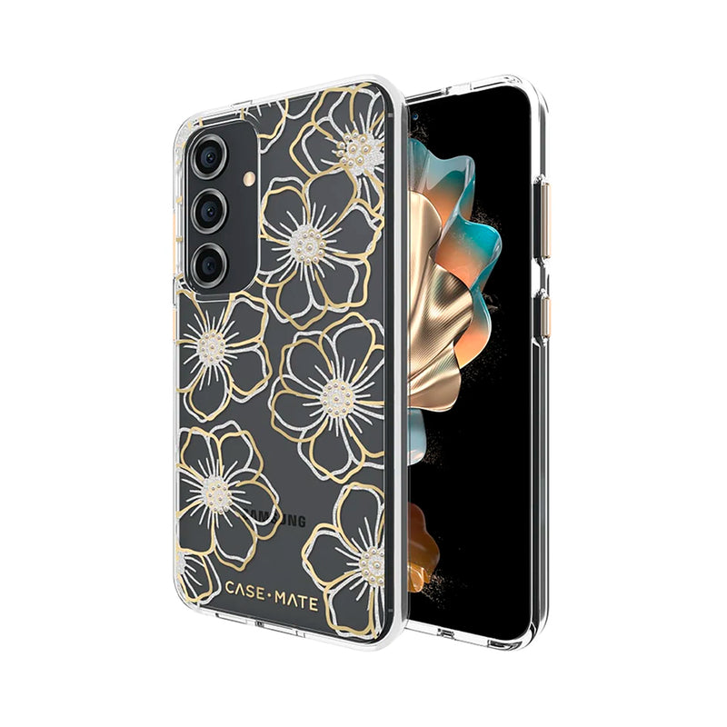 Case-Mate Floral Gems Case Antimicrobial/Recycled suits New Galaxy 2024 6.1 -S24 Gold