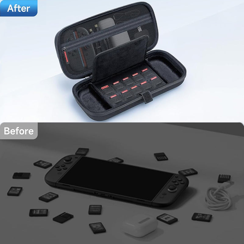 JSAUX All-in-One TravelStorage Carrying Case for Switch2 Black