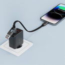 Acefast C13-05 USB-A/USB-C to USB-C Short Zinc Alloyconnectors Charging Data Cable (20cm) Black