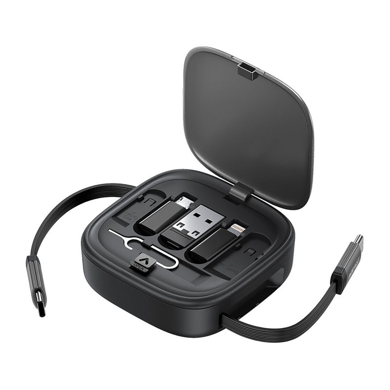 Acefast J3 Multifunctional Travel Set with Retractable Charging Data Cable Black