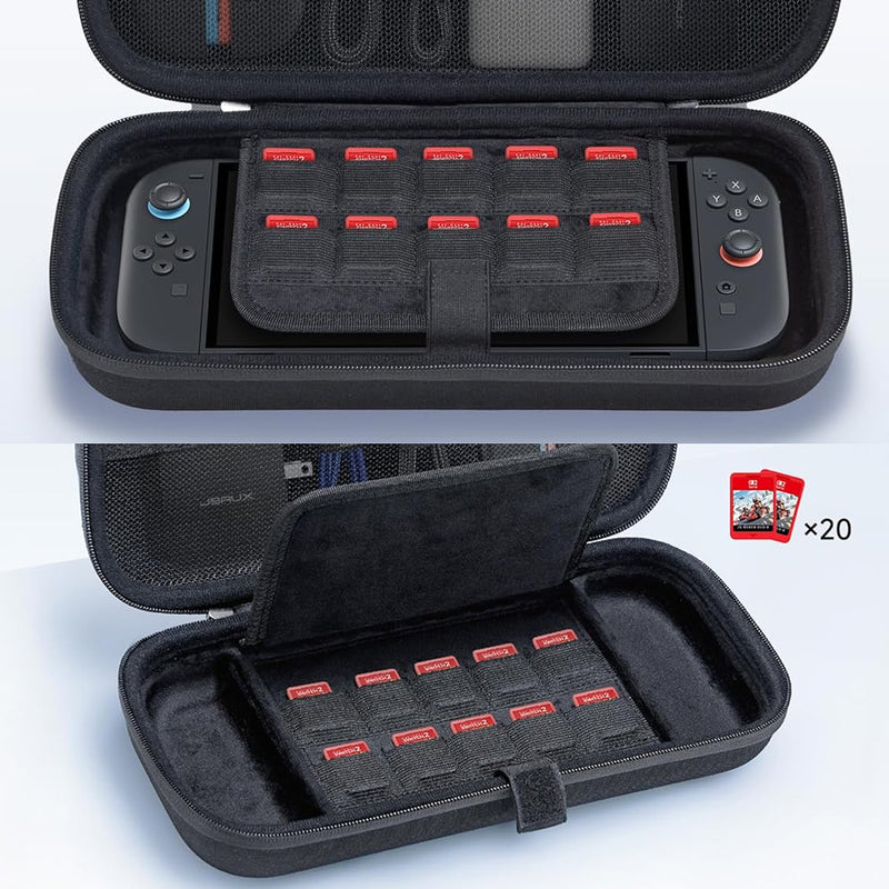JSAUX All-in-One TravelStorage Carrying Case for Switch2 Black