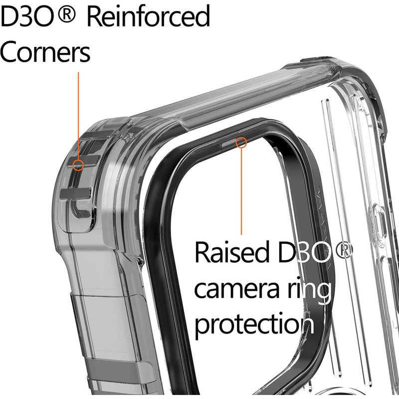EFM Dakar Case Armour with D3O BIO For New iPhone 15 Pro 2023 6.1 Pro Clear/Black