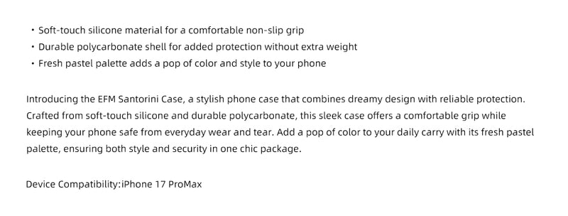 EFM iPhone 17 Pro Max SANTORINI CASE Lavender