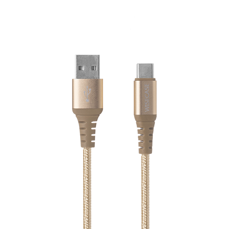 Wisecase 1.5M USB-C To USB-A Cable Gold
