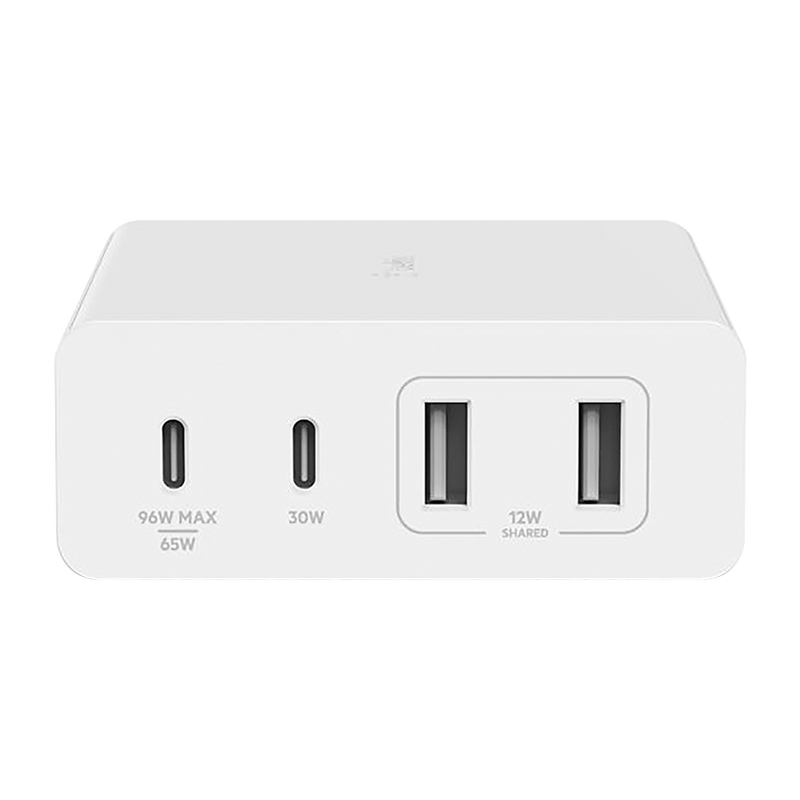 Belkin 108W 4-Ports USB GaN Desktop Charger with Intelligent Power Sharing White