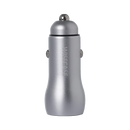 Wisecase Aluminum 36W USB-C+USB-A Dual Port Car Charger Grey