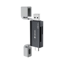 DEVIA Leopard Series USB+Type-C 3.0 To SD/TF 2 In 1 High-Speed Card Reader Black