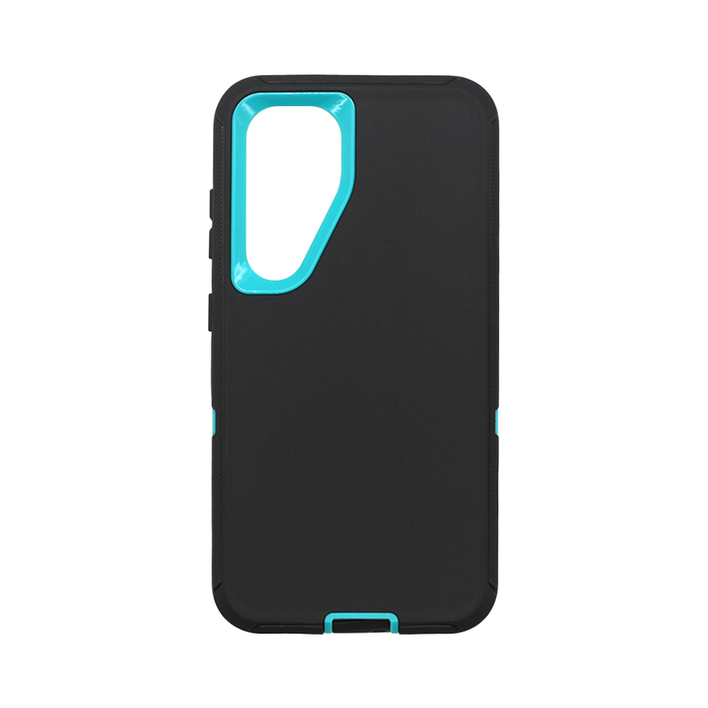 Wisecase Samsung Galaxy S24 Bulwark Pro Case Black+Cyan