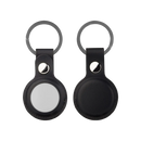 Doormoon Leather Key Ring for Airtag Black--2pcs