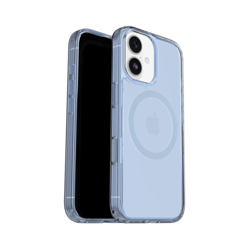 OtterBox Symmetry Clear Case with Magnets & Cam Ctrl suits iPhone 17 - Sliver Glade Blue