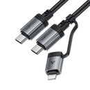Acefast C20-01 USB-C to USB-C /Lightning Aluminum Alloy Connectors Charging Data Cable 1.2m Black