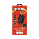 Eveready Wall Charger 1A+Micro USB Cable 1M Black