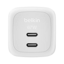 Belkin BoostCharge 67W GaN Wall Charger With Dual port USB-C Output - White